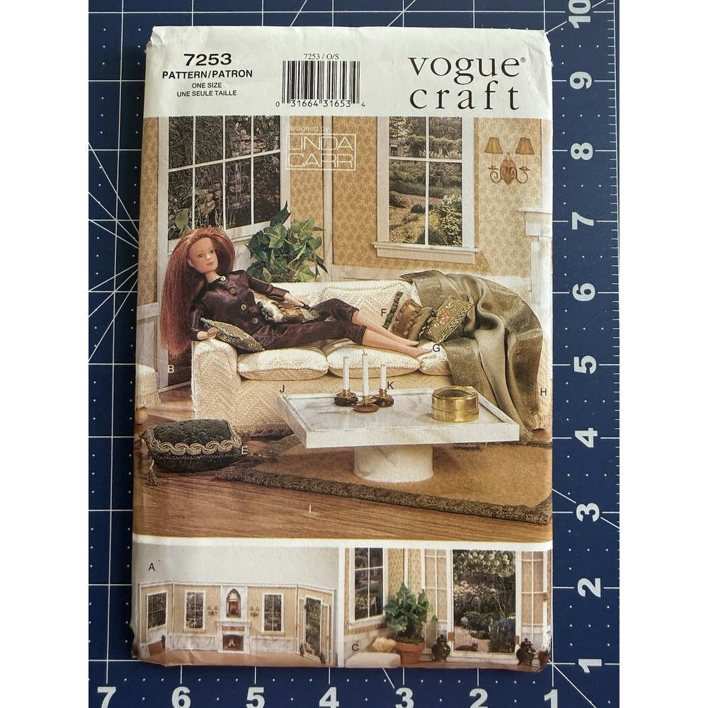 Vogue Pattern 7253 Barbie Fashion Doll Furniture Y2K Linda Carr UC FF